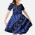 Blue Marquesas Islands Kid Short Sleeve Dress Marquesan Matatiki Hammerhead Shark Patutiki - Polynesian Pride