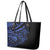 Blue Marquesas Islands Leather Tote Bag Marquesan Matatiki Hammerhead Shark Patutiki - Polynesian Pride
