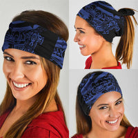 Blue Marquesas Islands Neck Gaiter Marquesan Matatiki Hammerhead Shark Patutiki - Polynesian Pride