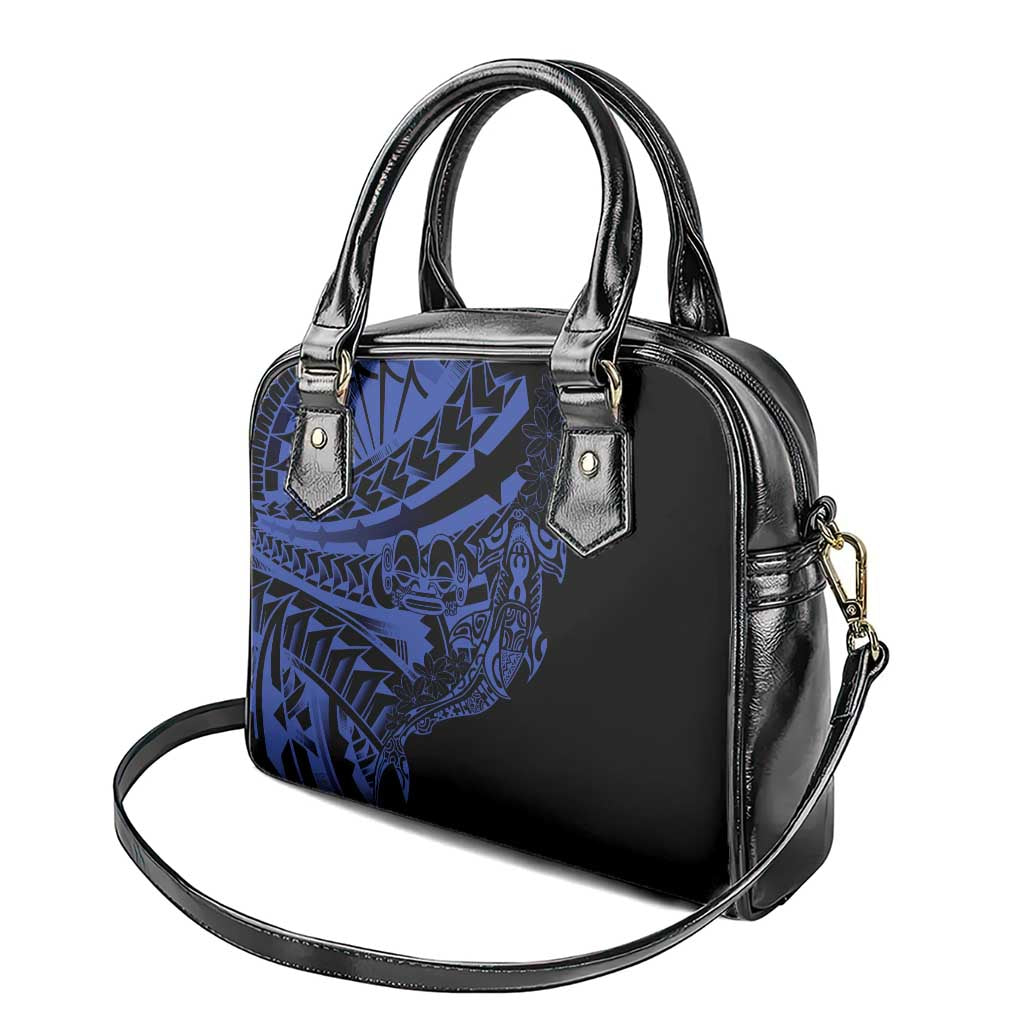 Blue Marquesas Islands Shoulder Handbag Marquesan Matatiki Hammerhead Shark Patutiki - Polynesian Pride