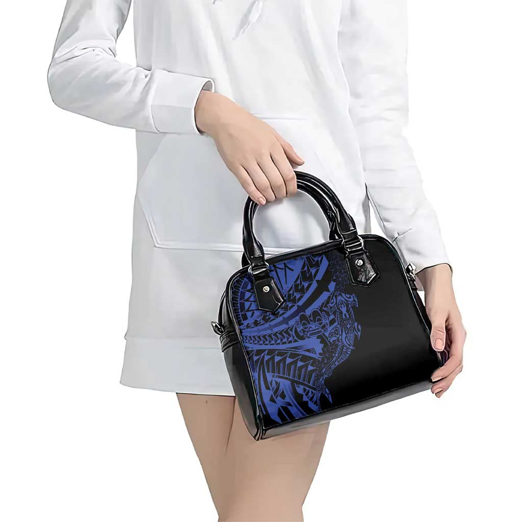 Blue Marquesas Islands Shoulder Handbag Marquesan Matatiki Hammerhead Shark Patutiki - Polynesian Pride
