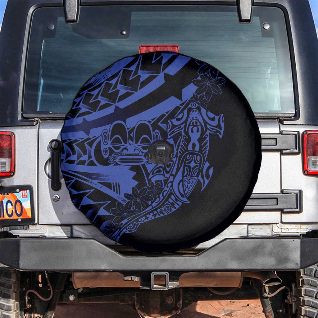 Blue Marquesas Islands Spare Tire Cover Marquesan Matatiki Hammerhead Shark Patutiki - Polynesian Pride