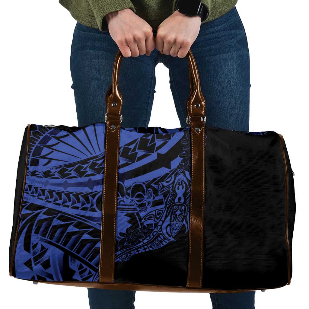 Blue Marquesas Islands Travel Bag Marquesan Matatiki Hammerhead Shark Patutiki - Polynesian Pride