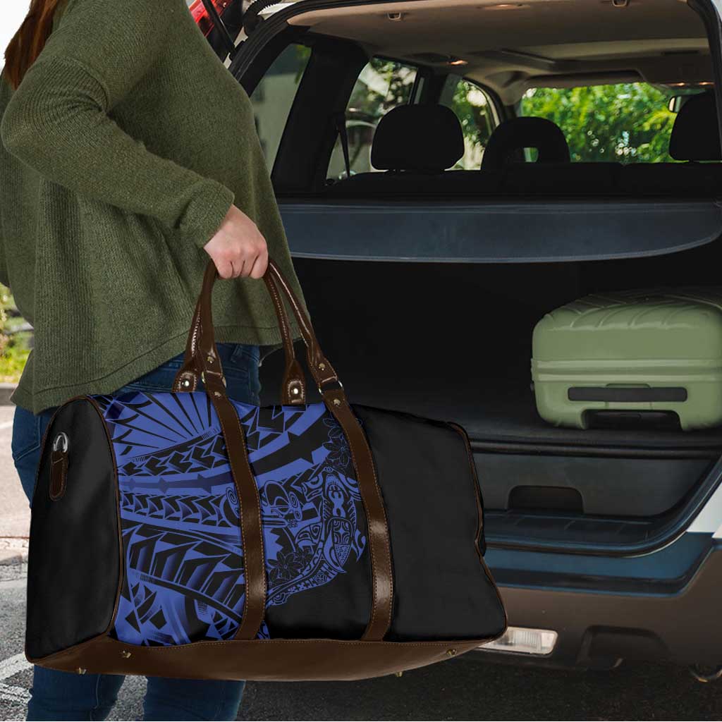 Blue Marquesas Islands Travel Bag Marquesan Matatiki Hammerhead Shark Patutiki - Polynesian Pride