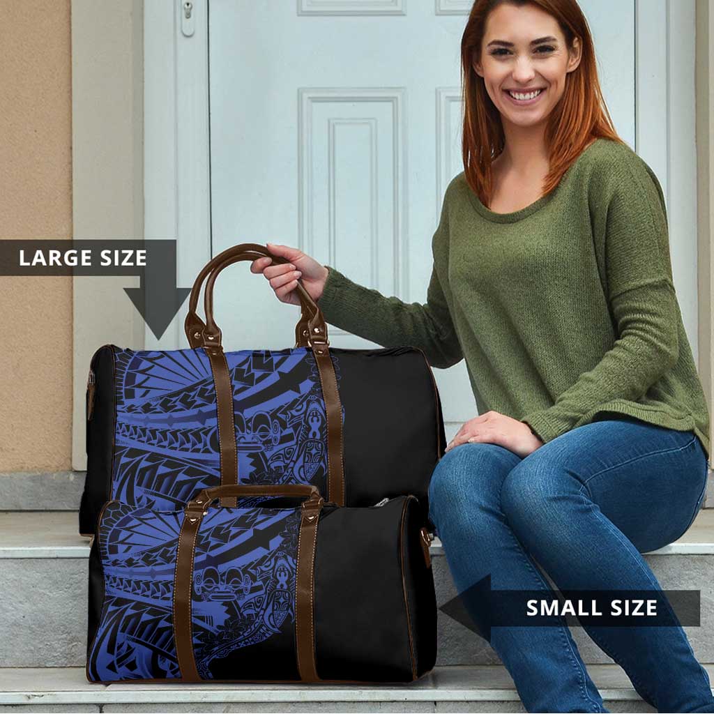 Blue Marquesas Islands Travel Bag Marquesan Matatiki Hammerhead Shark Patutiki - Polynesian Pride