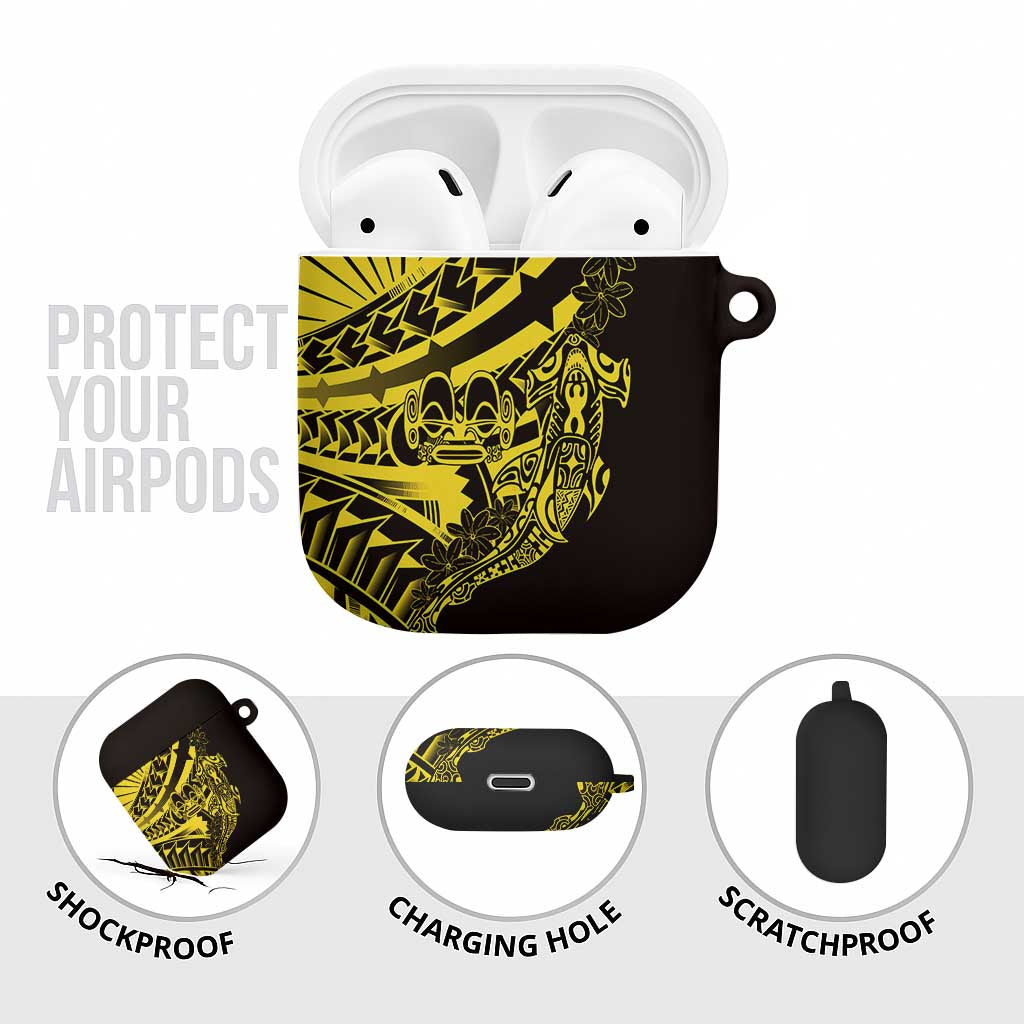 Yellow Marquesas Islands AirPods Case Marquesan Matatiki Hammerhead Shark Patutiki - Polynesian Pride