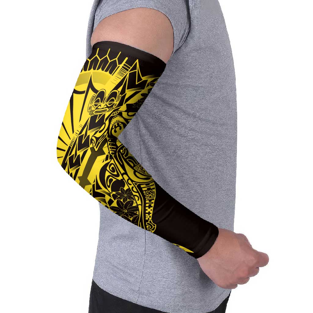 Yellow Marquesas Islands Arm Sleeves Marquesan Matatiki Hammerhead Shark Patutiki - Polynesian Pride
