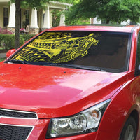 Yellow Marquesas Islands Auto Sun Shade Marquesan Matatiki Hammerhead Shark Patutiki - Polynesian Pride