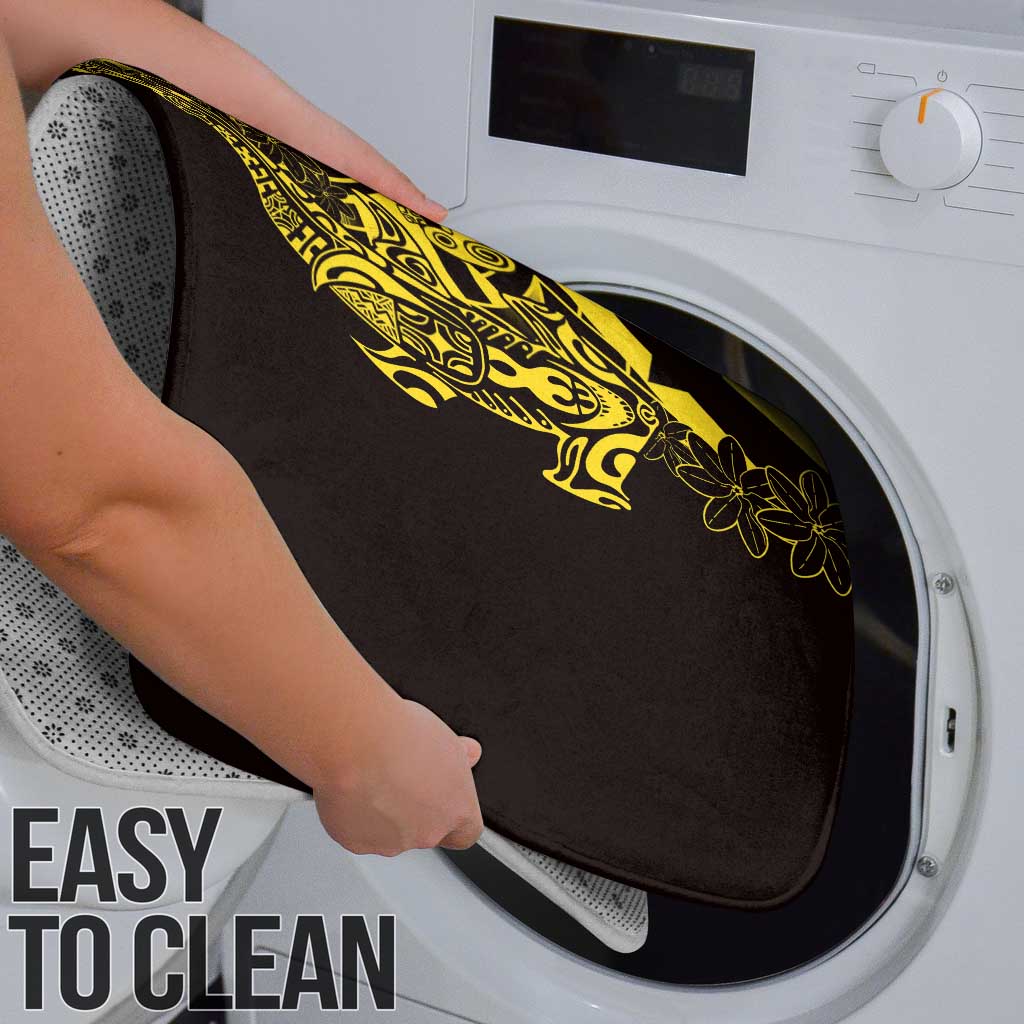 Yellow Marquesas Islands Bathroom Set Marquesan Matatiki Hammerhead Shark Patutiki - Polynesian Pride