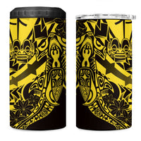 Yellow Marquesas Islands 4 in 1 Can Cooler Tumbler Marquesan Matatiki Hammerhead Shark Patutiki LT14 One Size: 16 oz Yellow - Polynesian Pride