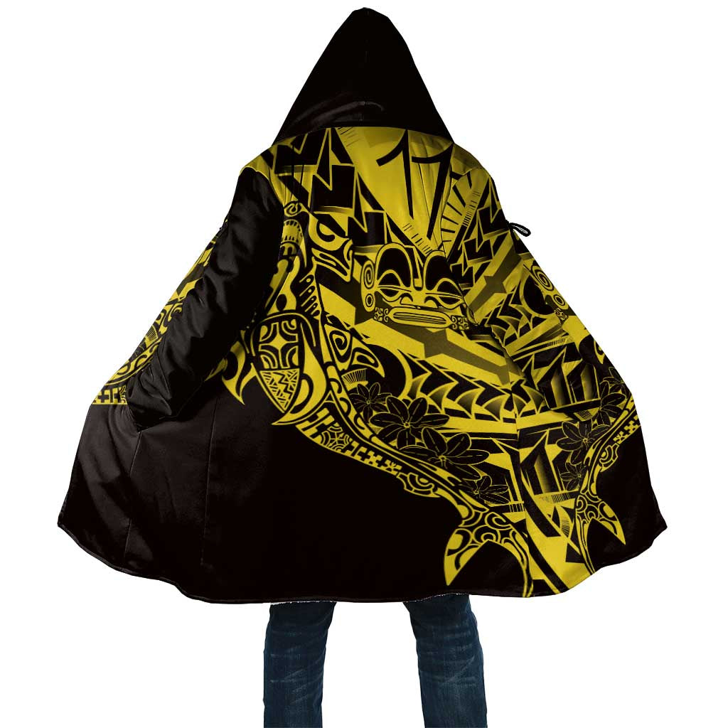 Yellow Marquesas Islands Cloak Marquesan Matatiki Hammerhead Shark Patutiki - Polynesian Pride