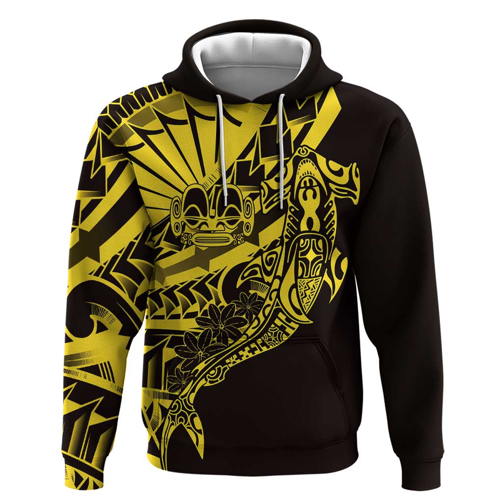 Yellow Marquesas Islands Hoodie Marquesan Matatiki Hammerhead Shark Patutiki - Polynesian Pride