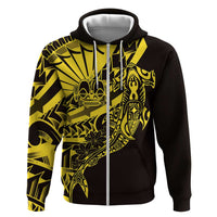 Yellow Marquesas Islands Hoodie Marquesan Matatiki Hammerhead Shark Patutiki - Polynesian Pride
