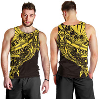 Yellow Marquesas Islands Men Tank Top Marquesan Matatiki Hammerhead Shark Patutiki - Polynesian Pride