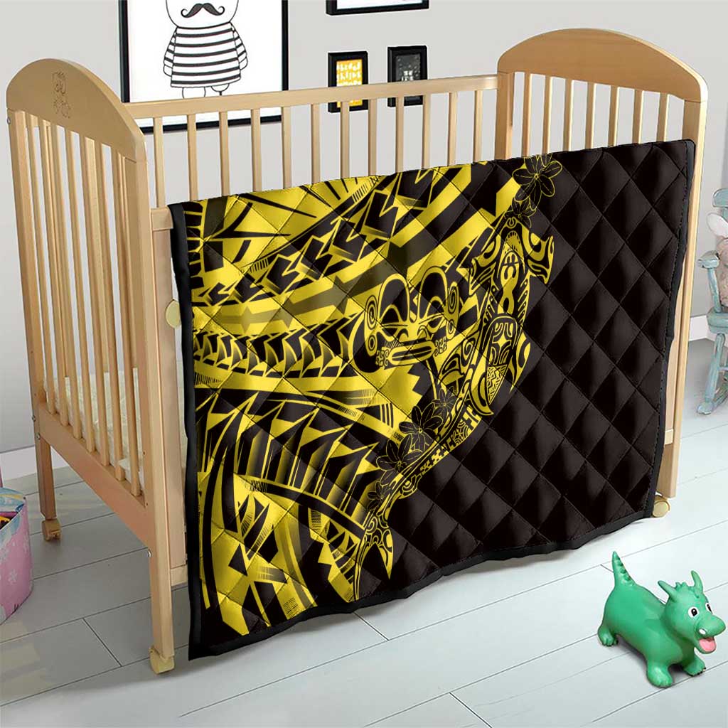 Yellow Marquesas Islands Quilt Marquesan Matatiki Hammerhead Shark Patutiki - Polynesian Pride