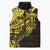 Yellow Marquesas Islands Sleeveless Puffer Jacket Marquesan Matatiki Hammerhead Shark Patutiki - Polynesian Pride