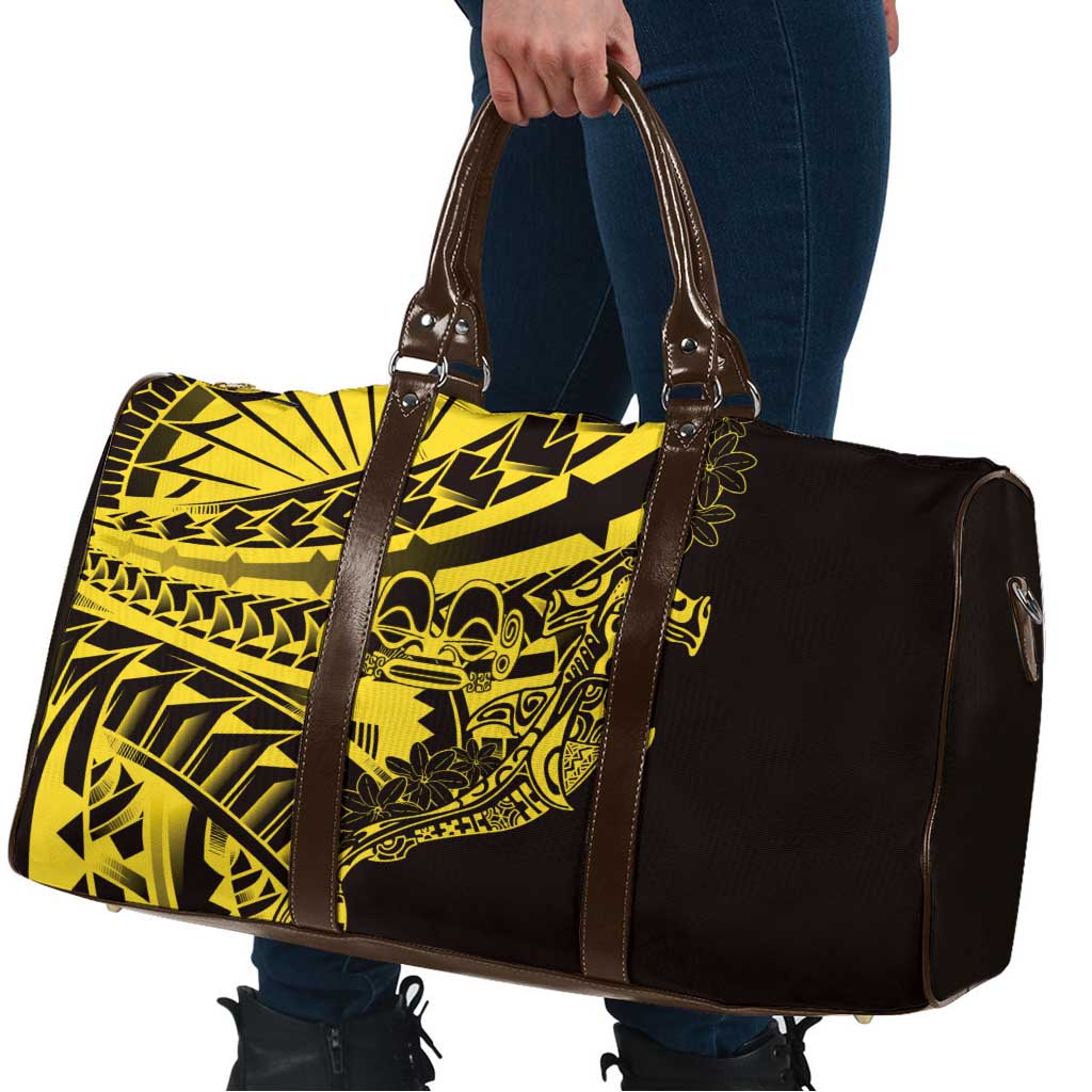 Yellow Marquesas Islands Travel Bag Marquesan Matatiki Hammerhead Shark Patutiki - Polynesian Pride