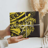 Yellow Marquesas Islands Wrapping Paper Marquesan Matatiki Hammerhead Shark Patutiki - Polynesian Pride