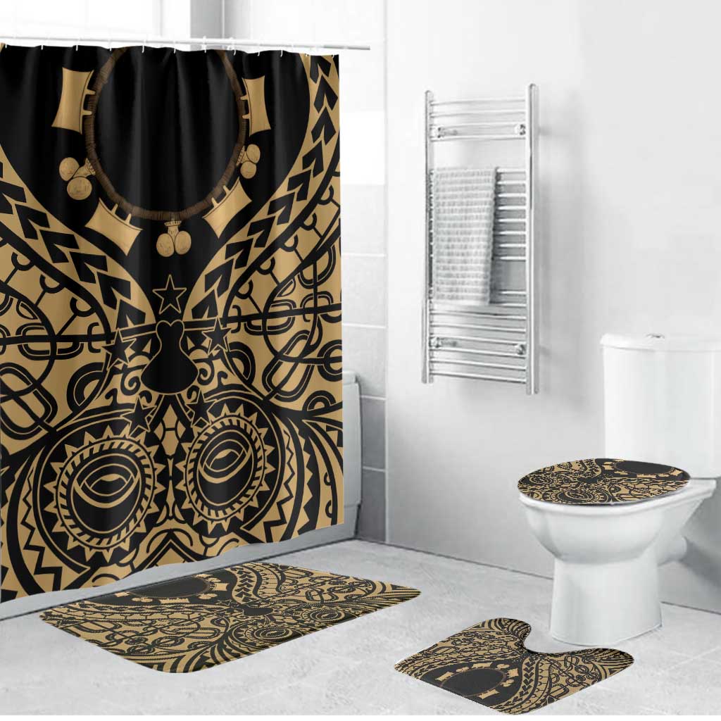 Austral Islands Bathroom Set Tuhaa Pae Penu Stars Necklace Gold LT14 Bathroom Set (4 pcs) Gold - Polynesian Pride