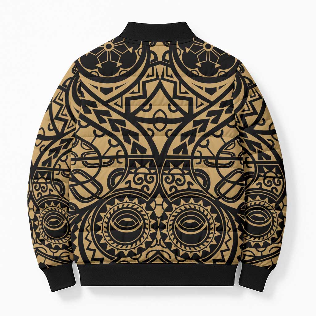 Austral Islands Bomber Puffer Jacket Tuhaa Pae Penu Stars Necklace Gold - Polynesian Pride