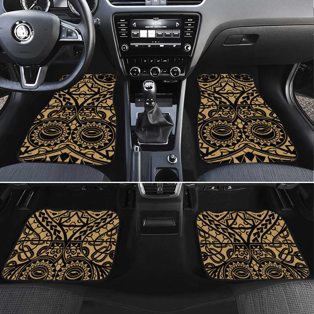 Austral Islands Car Mats Tuhaa Pae Penu Stars Necklace Gold LT14 Set 4pcs Gold - Polynesian Pride