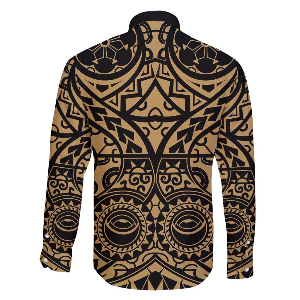 Austral Islands Family Matching Long Sleeve Bodycon Dress and Hawaiian Shirt Tuhaa Pae Penu Stars Necklace Gold - Polynesian Pride