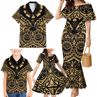 Austral Islands Family Matching Mermaid Dress and Hawaiian Shirt Tuhaa Pae Penu Stars Necklace Gold - Polynesian Pride