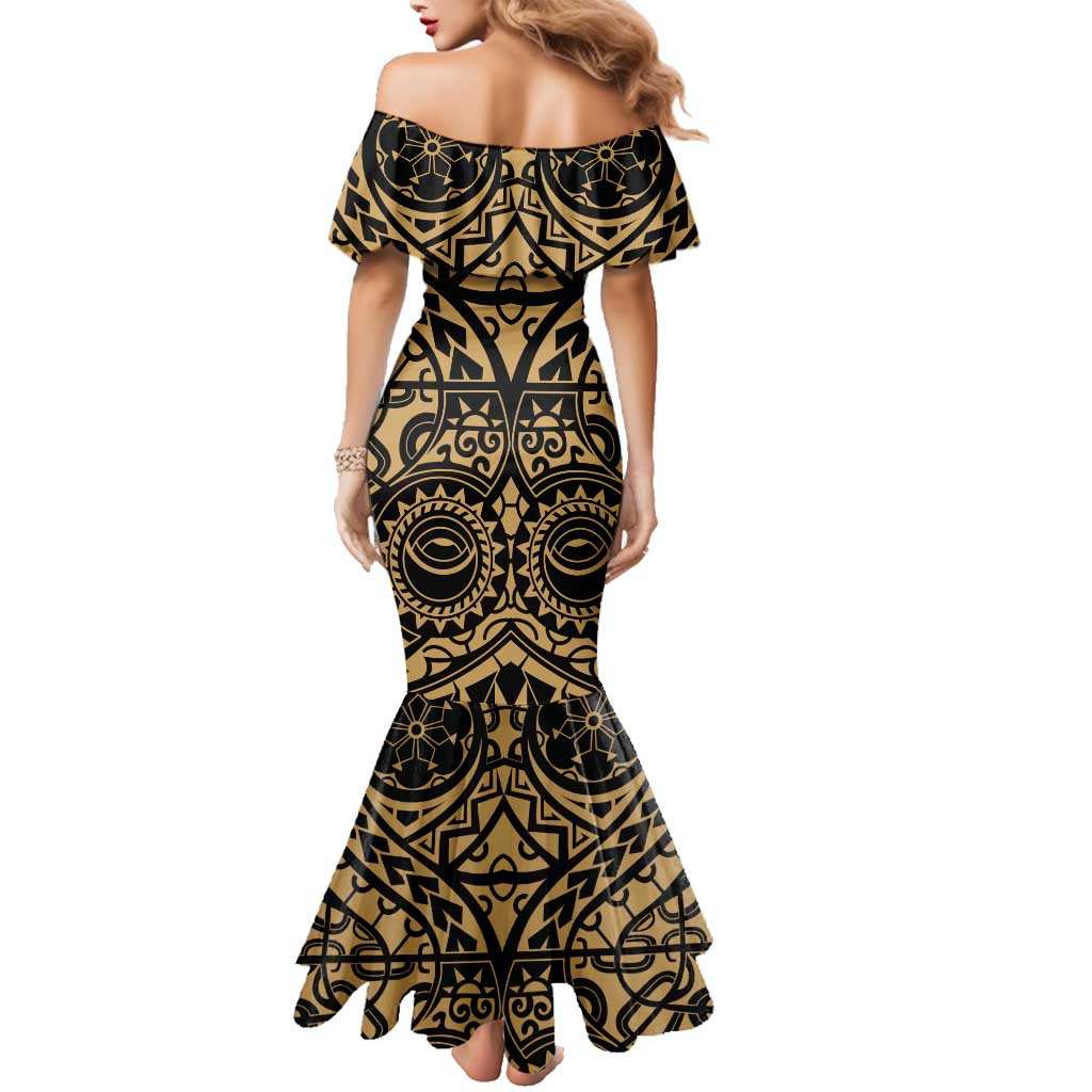 Austral Islands Family Matching Mermaid Dress and Hawaiian Shirt Tuhaa Pae Penu Stars Necklace Gold - Polynesian Pride