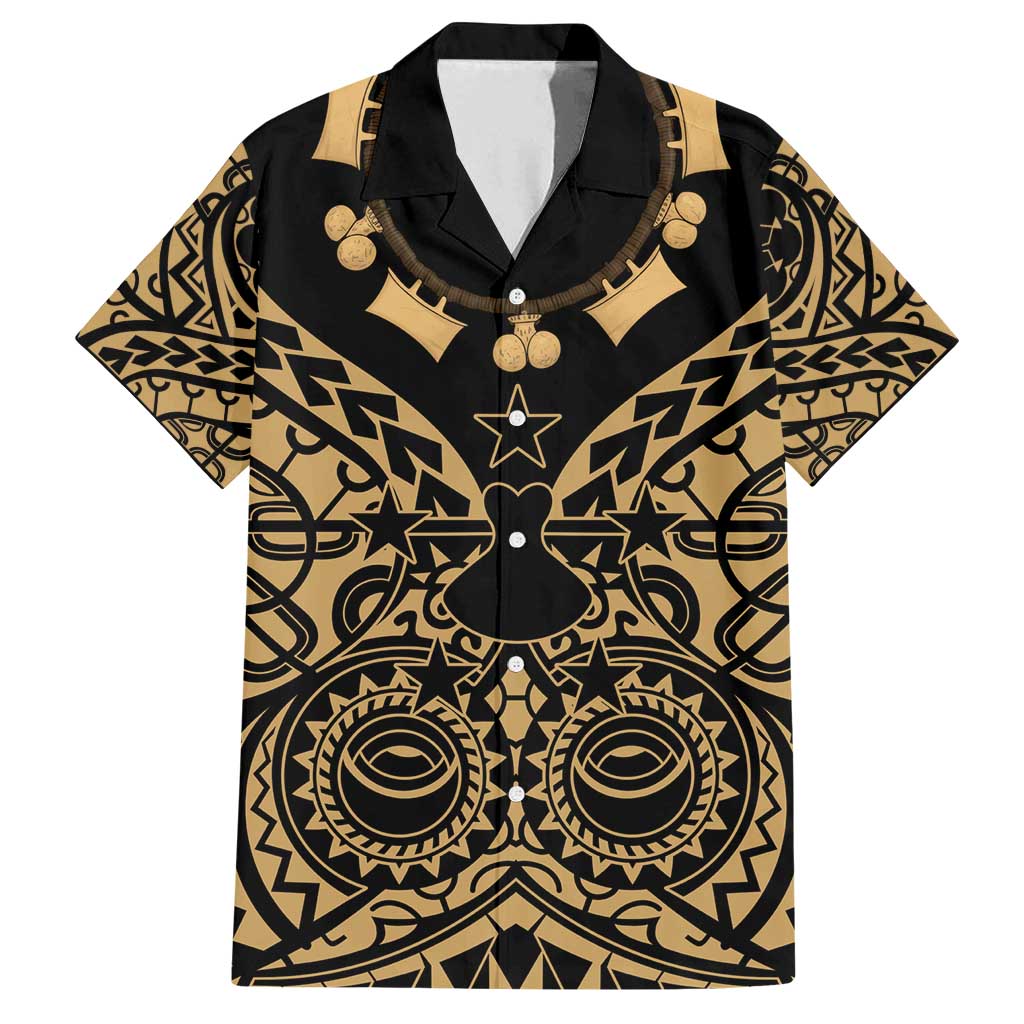 Austral Islands Family Matching Puletasi and Hawaiian Shirt Tuhaa Pae Penu Stars Necklace Gold - Polynesian Pride