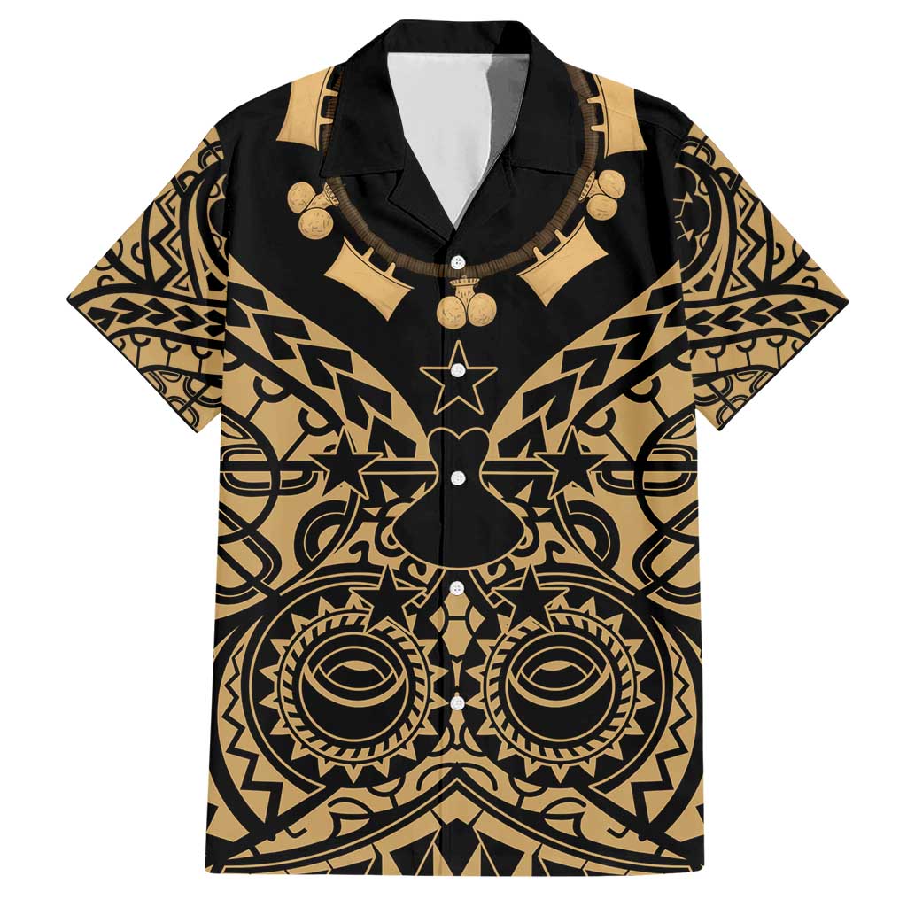 Austral Islands Family Matching Short Sleeve Bodycon Dress and Hawaiian Shirt Tuhaa Pae Penu Stars Necklace Gold - Polynesian Pride