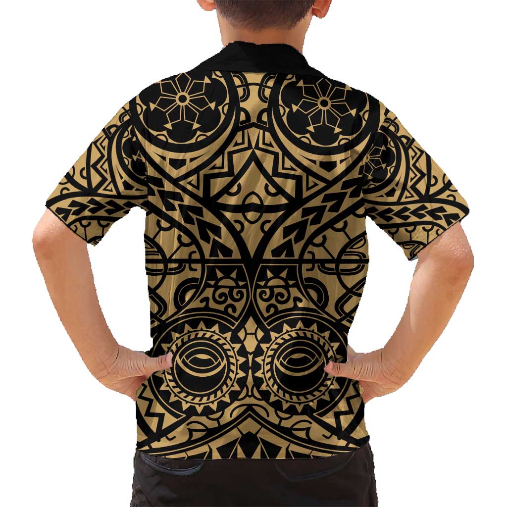 Austral Islands Family Matching Tank Maxi Dress and Hawaiian Shirt Tuhaa Pae Penu Stars Necklace Gold - Polynesian Pride