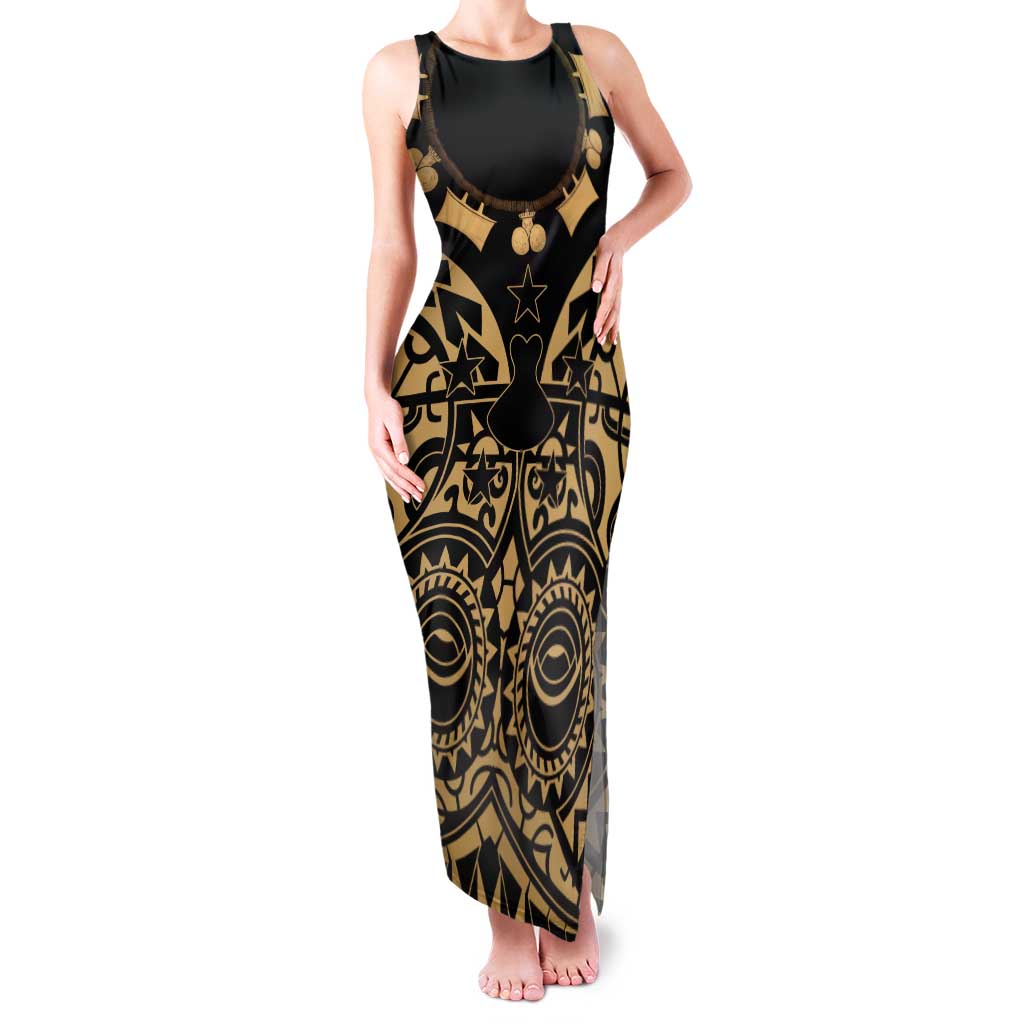 Austral Islands Family Matching Tank Maxi Dress and Hawaiian Shirt Tuhaa Pae Penu Stars Necklace Gold - Polynesian Pride