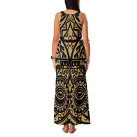 Austral Islands Family Matching Tank Maxi Dress and Hawaiian Shirt Tuhaa Pae Penu Stars Necklace Gold - Polynesian Pride