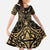 Austral Islands Kid Short Sleeve Dress Tuhaa Pae Penu Stars Necklace Gold - Polynesian Pride