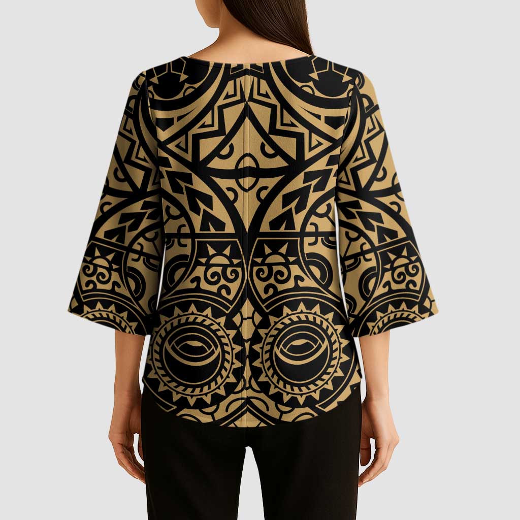 Austral Islands Kimono Sleeve Blouse Tuhaa Pae Penu Stars Necklace Gold - Polynesian Pride