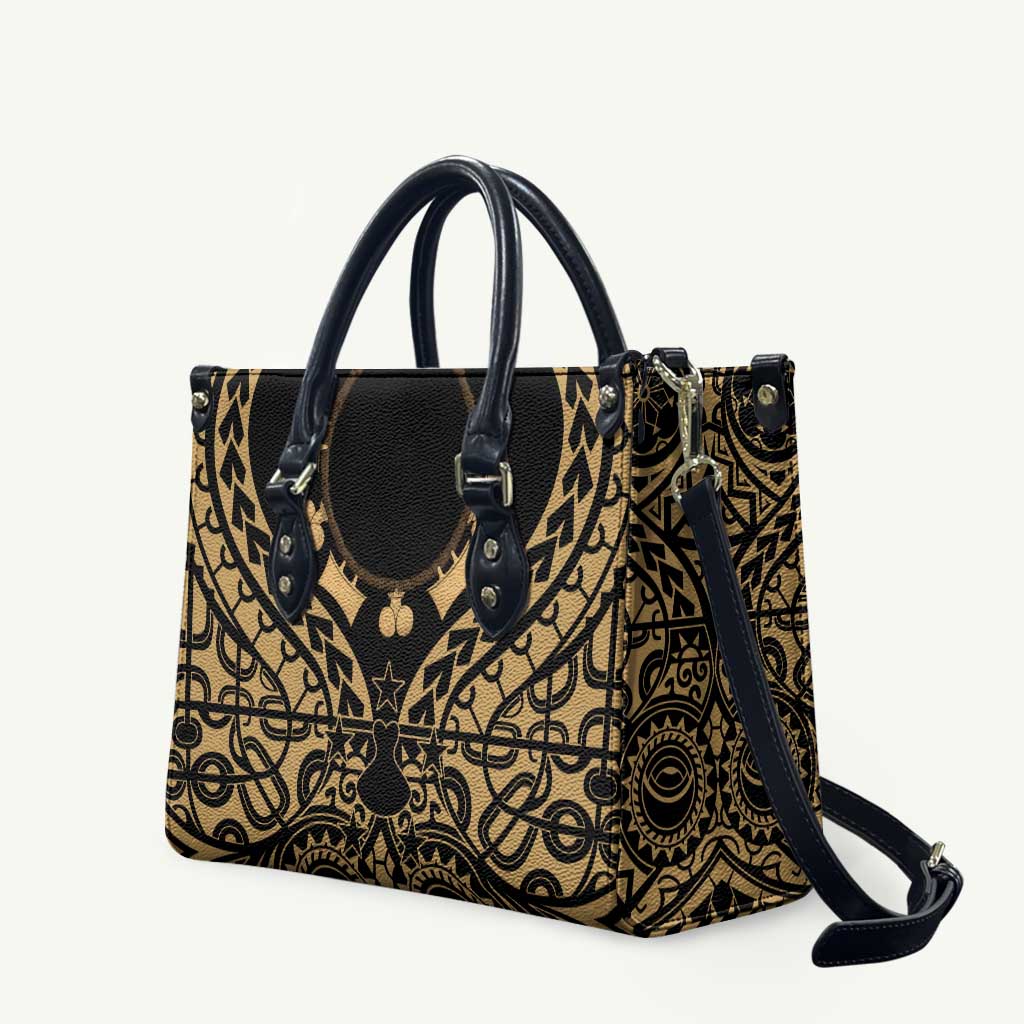 Austral Islands Leather Bag Tuhaa Pae Penu Stars Necklace Gold LT14 Gold - Polynesian Pride