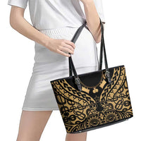 Austral Islands Leather Tote Bag Tuhaa Pae Penu Stars Necklace Gold - Polynesian Pride