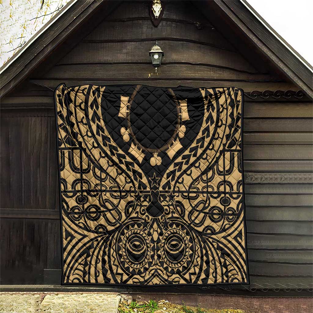 Austral Islands Quilt Tuhaa Pae Penu Stars Necklace Gold - Polynesian Pride