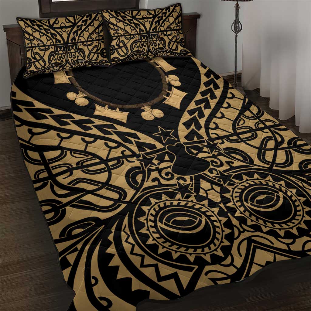 Austral Islands Quilt Bed Set Tuhaa Pae Penu Stars Necklace Gold LT14 Gold - Polynesian Pride