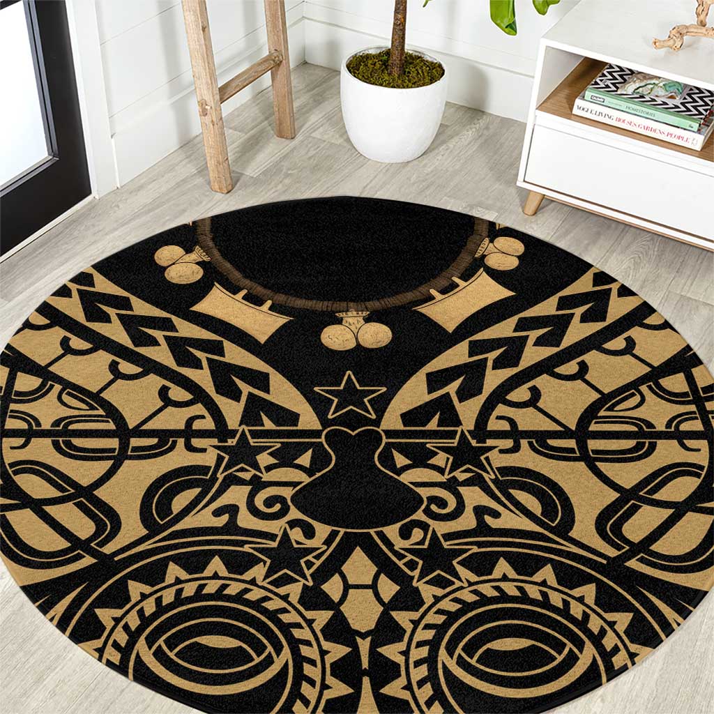 Austral Islands Round Carpet Tuhaa Pae Penu Stars Necklace Gold - Polynesian Pride