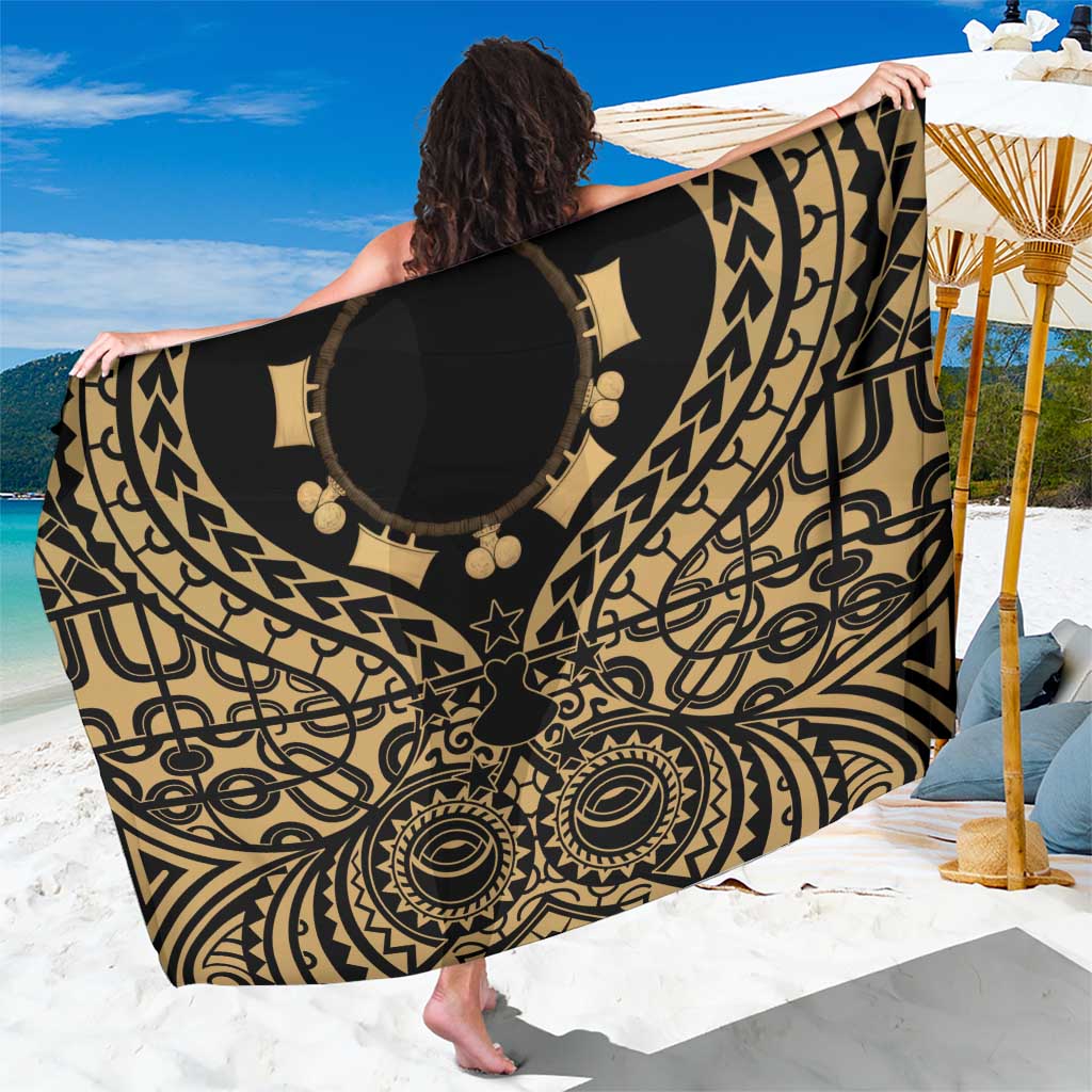 Austral Islands Sarong Tuhaa Pae Penu Stars Necklace Gold LT14 One Size 44 x 66 inches Gold - Polynesian Pride