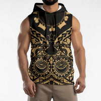Austral Islands Sleeveless Hoodie Tuhaa Pae Penu Stars Necklace Gold - Polynesian Pride