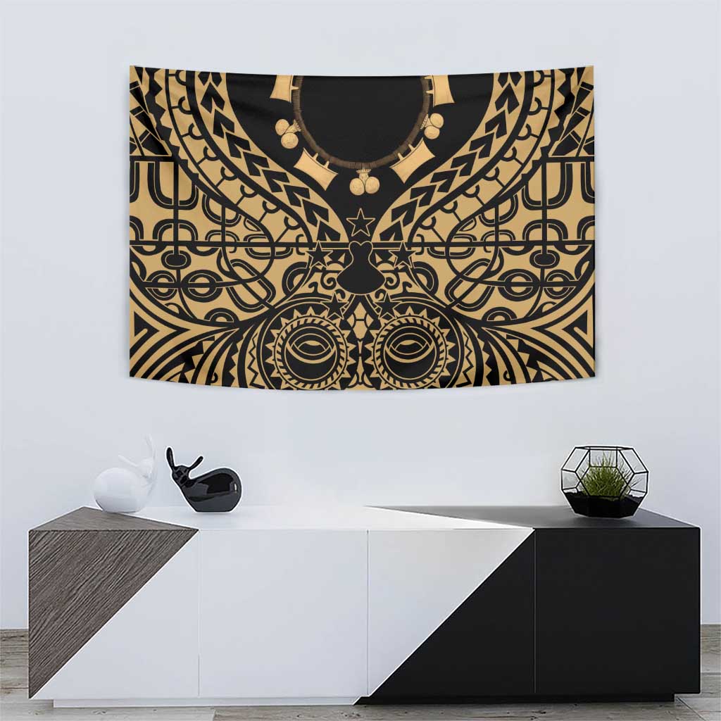 Austral Islands Tapestry Tuhaa Pae Penu Stars Necklace Gold - Polynesian Pride
