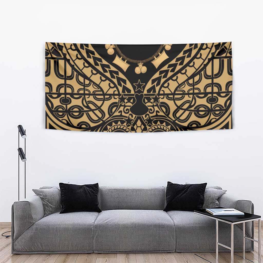 Austral Islands Tapestry Tuhaa Pae Penu Stars Necklace Gold - Polynesian Pride