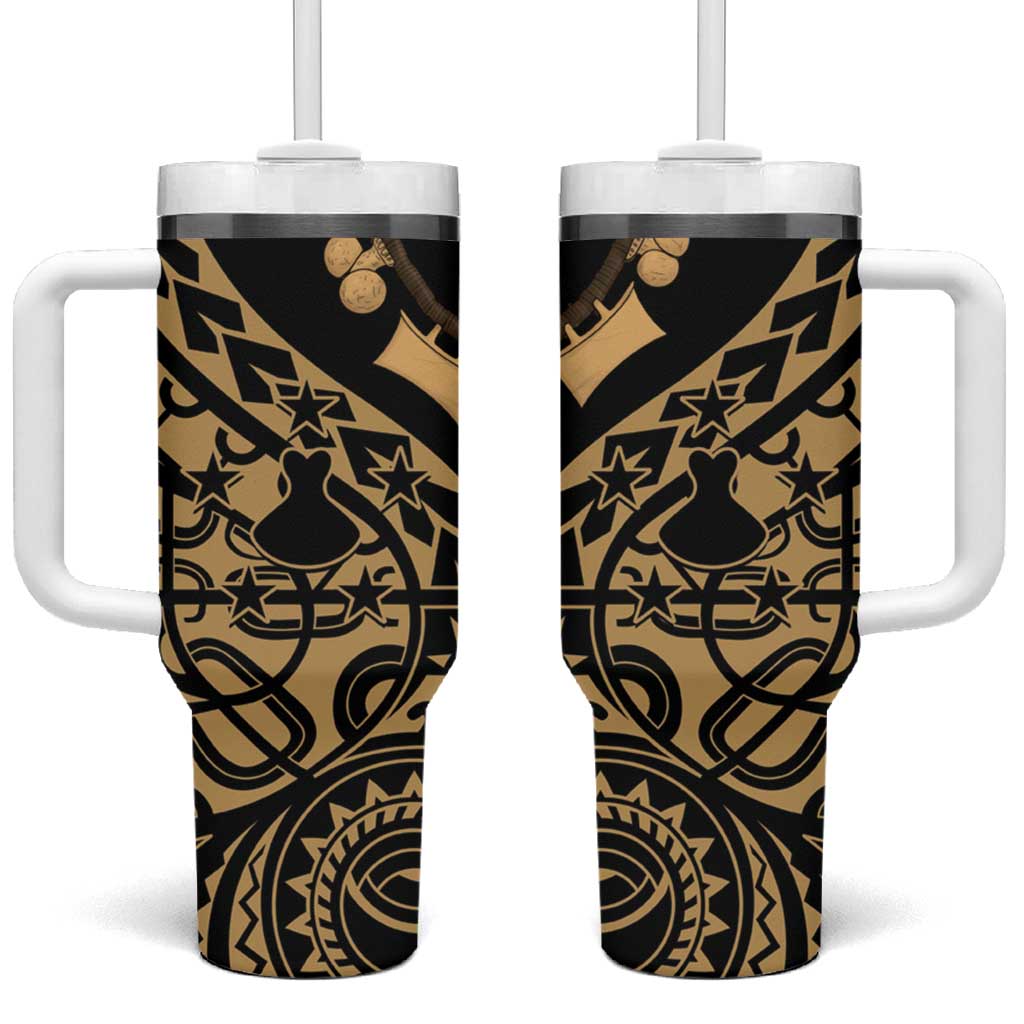 Austral Islands Tumbler With Handle Tuhaa Pae Penu Stars Necklace Gold - Polynesian Pride