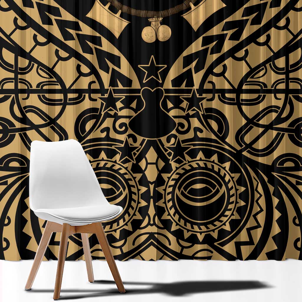 Austral Islands Window Curtain Tuhaa Pae Penu Stars Necklace Gold - Polynesian Pride