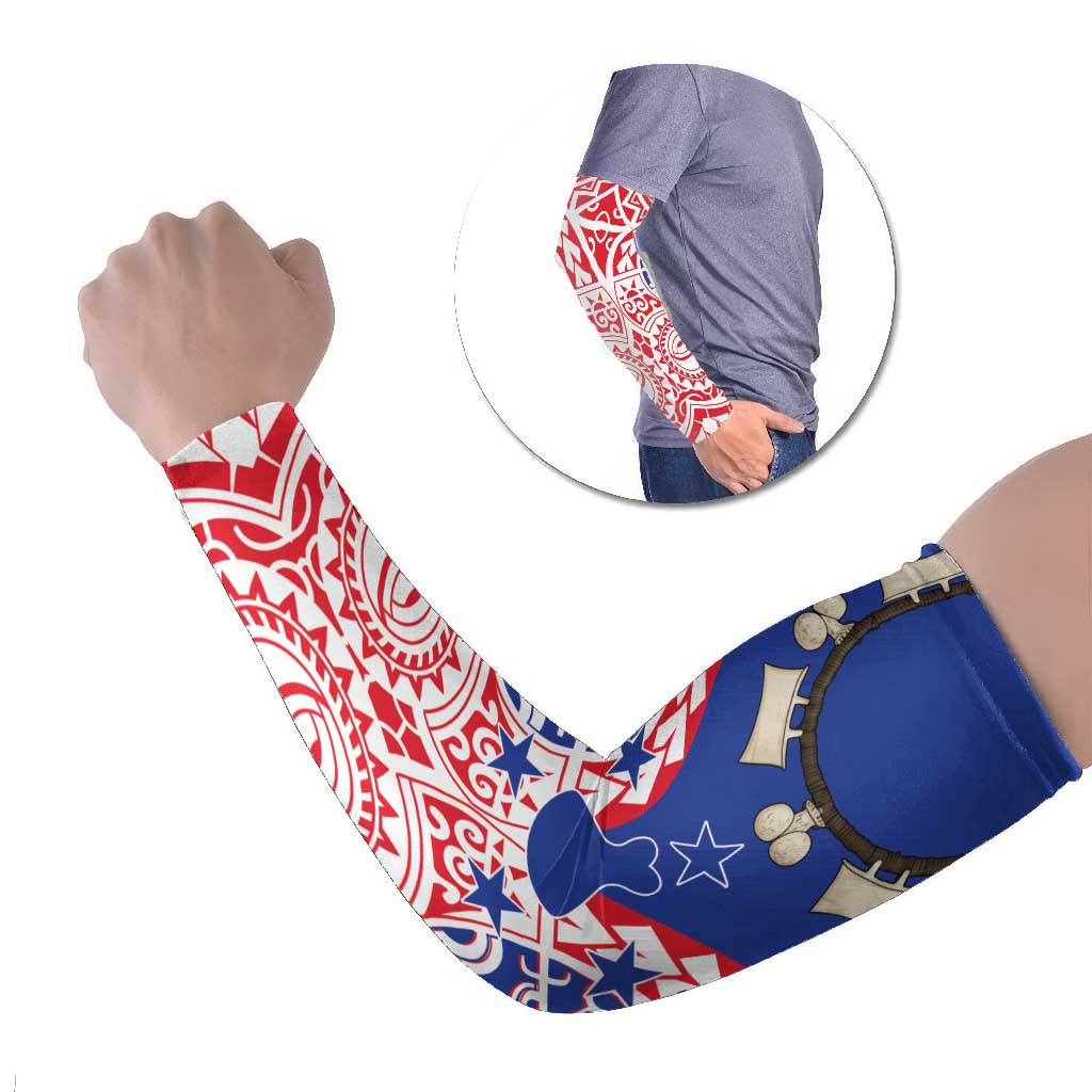 Austral Islands Arm Sleeves Tuhaa Pae Penu Stars Necklace Red LT14 Set of 2 Red - Polynesian Pride