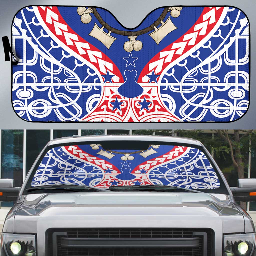 Austral Islands Auto Sun Shade Tuhaa Pae Penu Stars Necklace Red LT14 Red - Polynesian Pride
