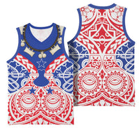 Austral Islands Basketball Jersey Tuhaa Pae Penu Stars Necklace Red - Polynesian Pride