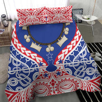 Austral Islands Bedding Set Tuhaa Pae Penu Stars Necklace Red - Polynesian Pride